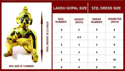 ESPLANADE Ladoo Gopal Poshak | Dress | Bhagwaan Ki Poshaak | Dev Vastra - (Set of 6) (Size 2)