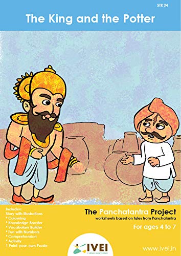 IVEI Panchatantra Story Kids Learning Book - Workbook and DIY Puzzle - Colouring Activity Worksheets - Creative Fun Activity and Education for Kids - The King and The Potter(Age 4 to 7 Years)