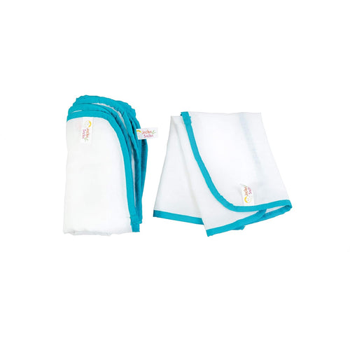 IVEI Jacha & Bacha Pure Soft Cotton Napkins for Babies/Kids – Dhoti Napkin – Toddler Handkerchiefs - Washable and Reusable Face Napkins for New Born – Blue -Colour – (Set of 6)
