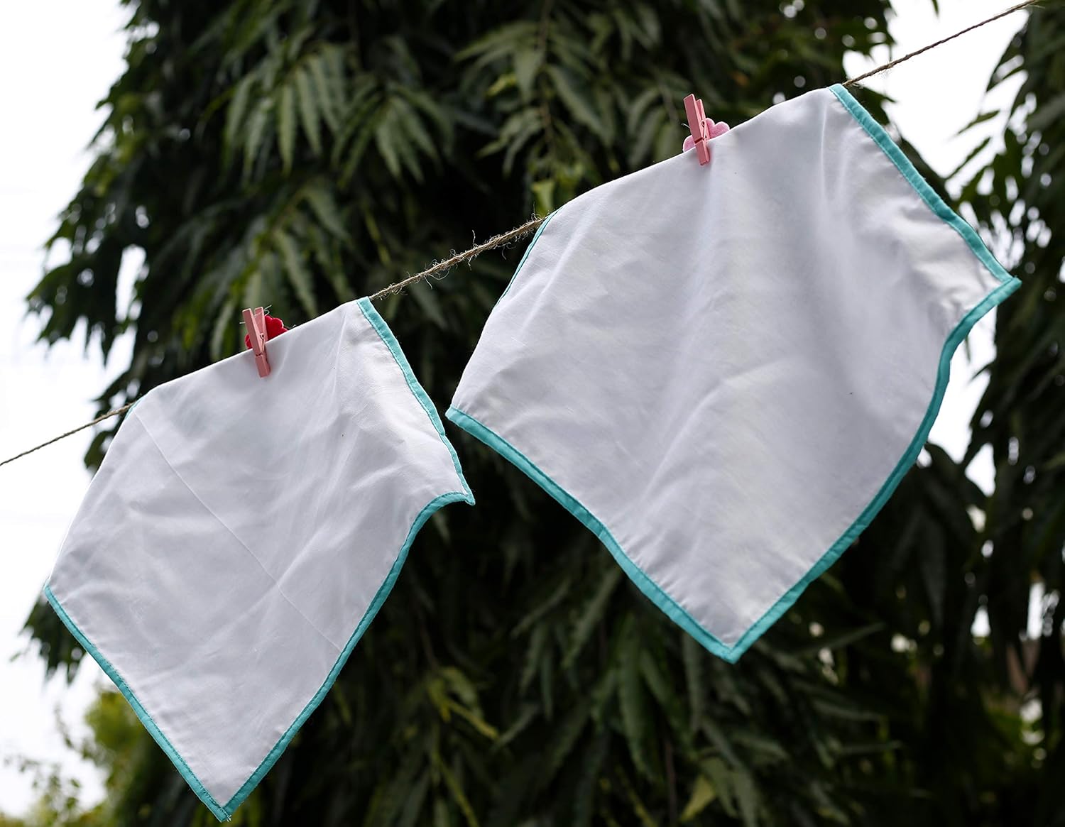 IVEI Jacha & Bacha Pure Soft Cotton Napkins for Babies/Kids – Dhoti Napkin – Toddler Handkerchiefs - Washable and Reusable Face Napkins for New Born – Blue -Colour – (Set of 6)