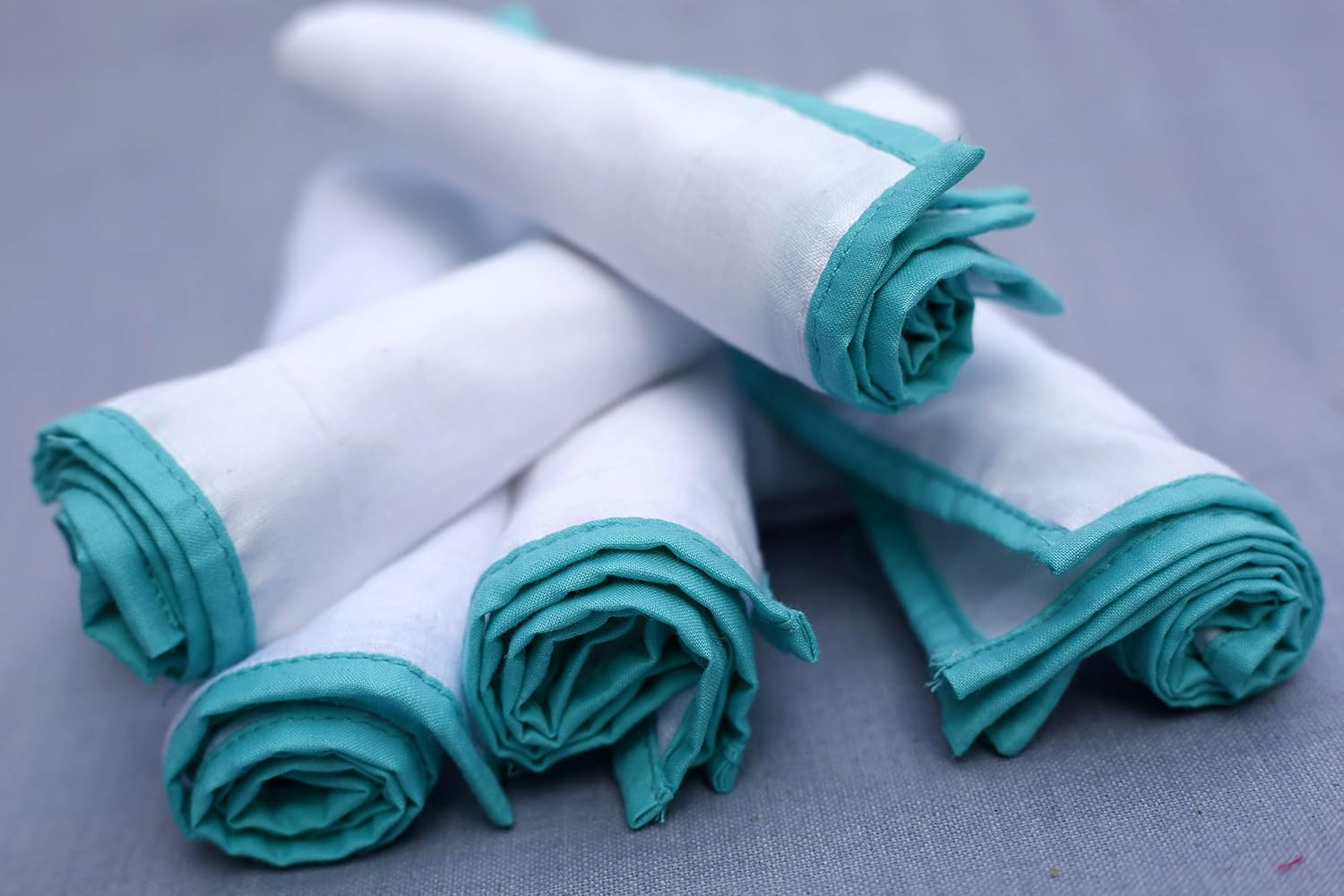 IVEI Jacha & Bacha Pure Soft Cotton Napkins for Babies/Kids – Dhoti Napkin – Toddler Handkerchiefs - Washable and Reusable Face Napkins for New Born – Blue -Colour – (Set of 6)