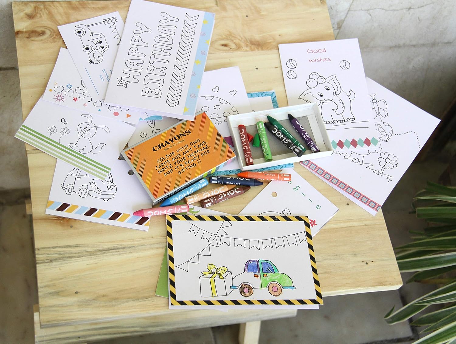 IVEI DIY Greeting Cards & Wooden Tag Box for Kids - Educational DIY Kits - Paint Your Own Cards - Best Activity Cards - Craft Kits - Perfect & Creative Birthday or Return Gift for Your Children.