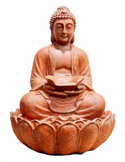eSplanade Resin Buddha Table Top Indoor Outdoor Water Fall Fountain - 13 inches | Home Decor (Brown)