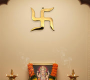 eSplanade Brass Swastik Sathiya Wall Hanging Yantra - 5.5" inches | Vastu | Fengshui | Goodluck, Auspicious, Religious symbols | Pooja Idols | Home Decor OLD