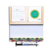 IVEI Utility Fridge Magnet with White Board, Mini Warli Calendar and Photo Frame, Paper Quilling on Wooden Frame - Daily Planner Magnet for Fridge with White Board - Best Gift for Home & Kitchen