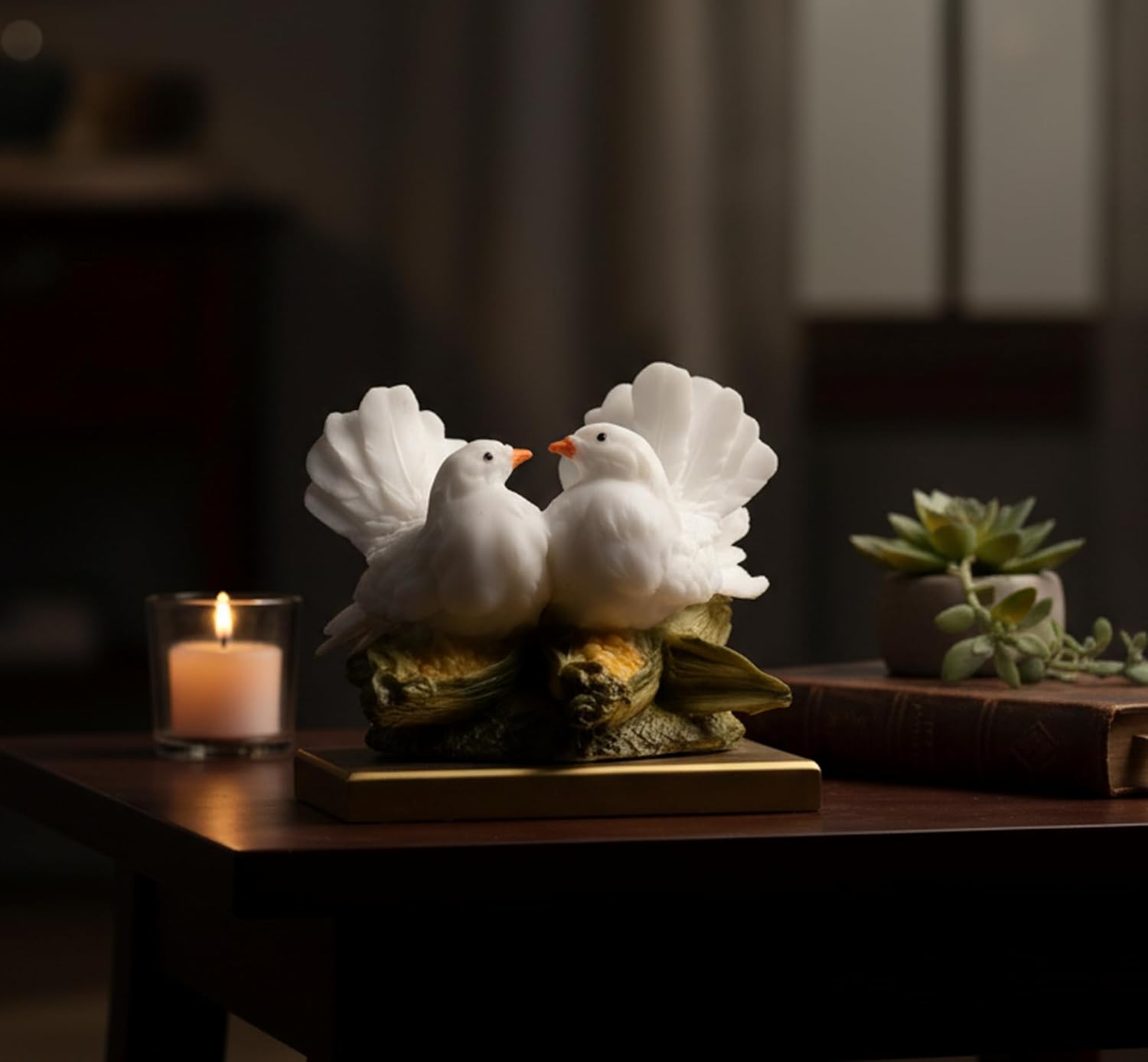 eSplanade Love Birds Showpiece | Bird Statue Romantic Couple Gift Decorative Showpieces Items (Multicolour)