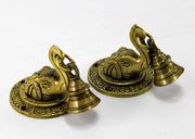 ESPLANADE Elephant Face Wall & Door Brass Decorative Bell Pair | Home Decor | Brass Showpiece (Pack of 2)