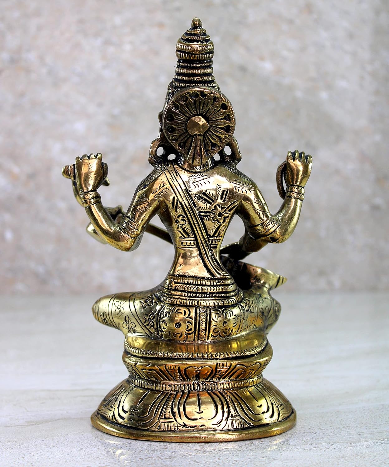 eSplanade Brass Saraswati Maa Murti Idol Statue Sculpture for Home Decor and Temple - 8" Inches