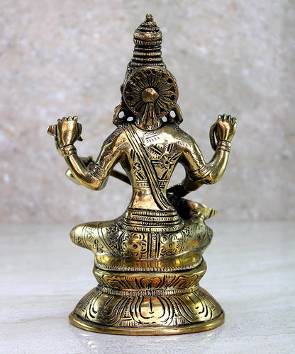 eSplanade Brass Saraswati Maa Murti Idol Statue Sculpture for Home Decor and Temple - 8" Inches