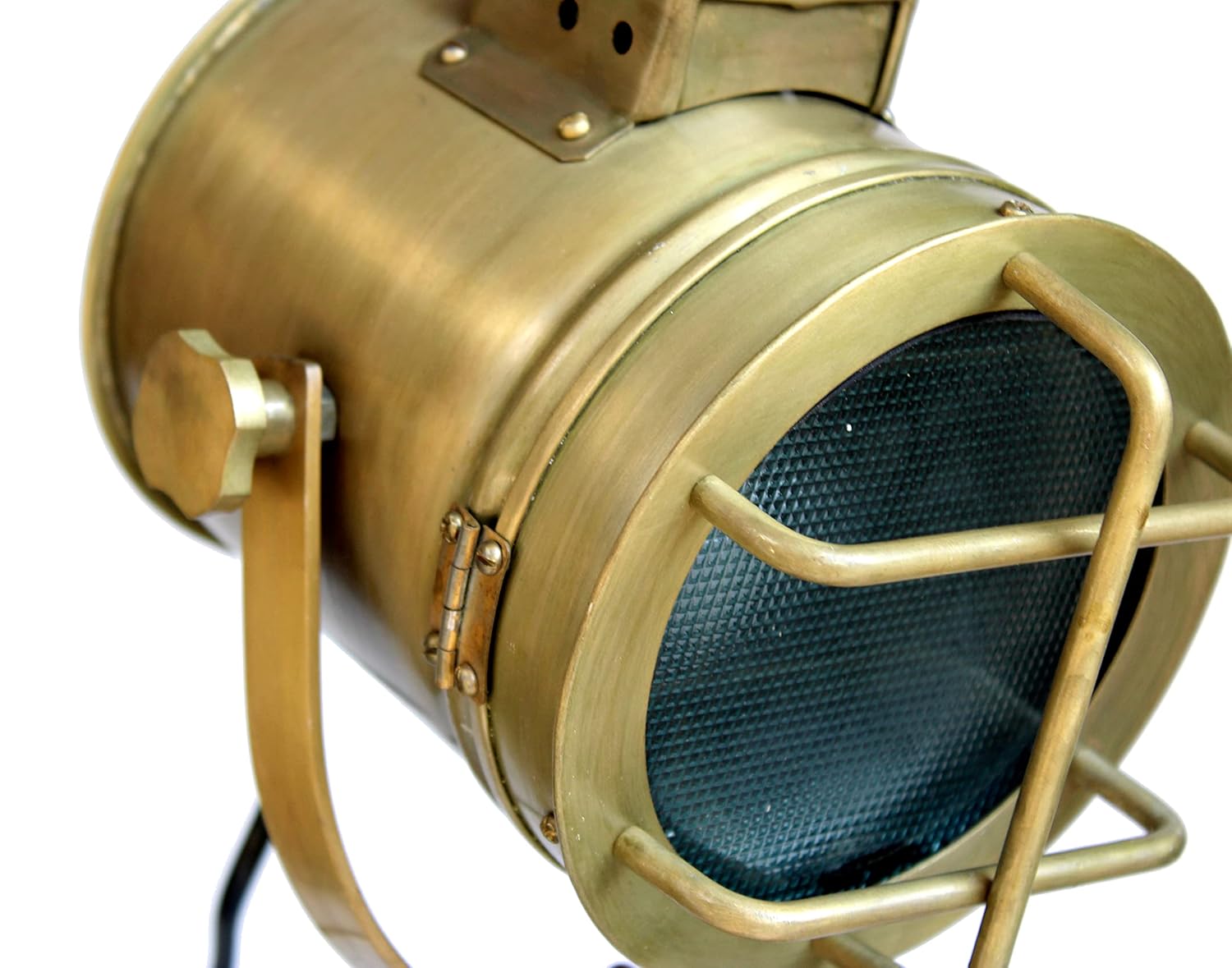 Esplanade Metal and Wood Tripod Floor Lamp – 22" Height | Adjustable Focus Light for Living Room, Bedroom & Home Décor