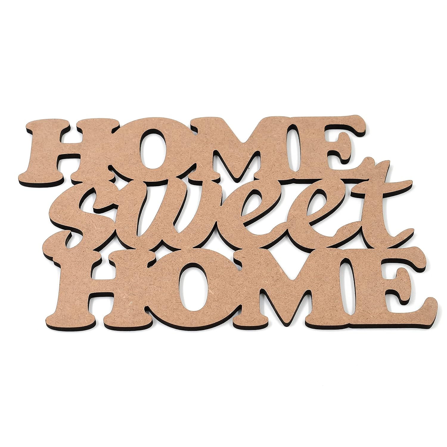 IVEI MDF Home Sweet Home Plaque - DIY Craft Materials for Home Décor, Wall Décor, Wall Art - Wooden Cutout for DIY Art & Craft, Painting, Resin & Fluid Art, Decoupage, Mandala Art, Pyrography