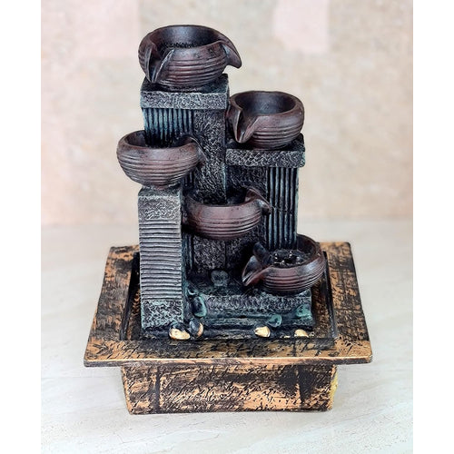 eSplanade Resin Deepak Fountain Table Top Indoor Outdoor Water Fall Fountain | Home Decor - 13