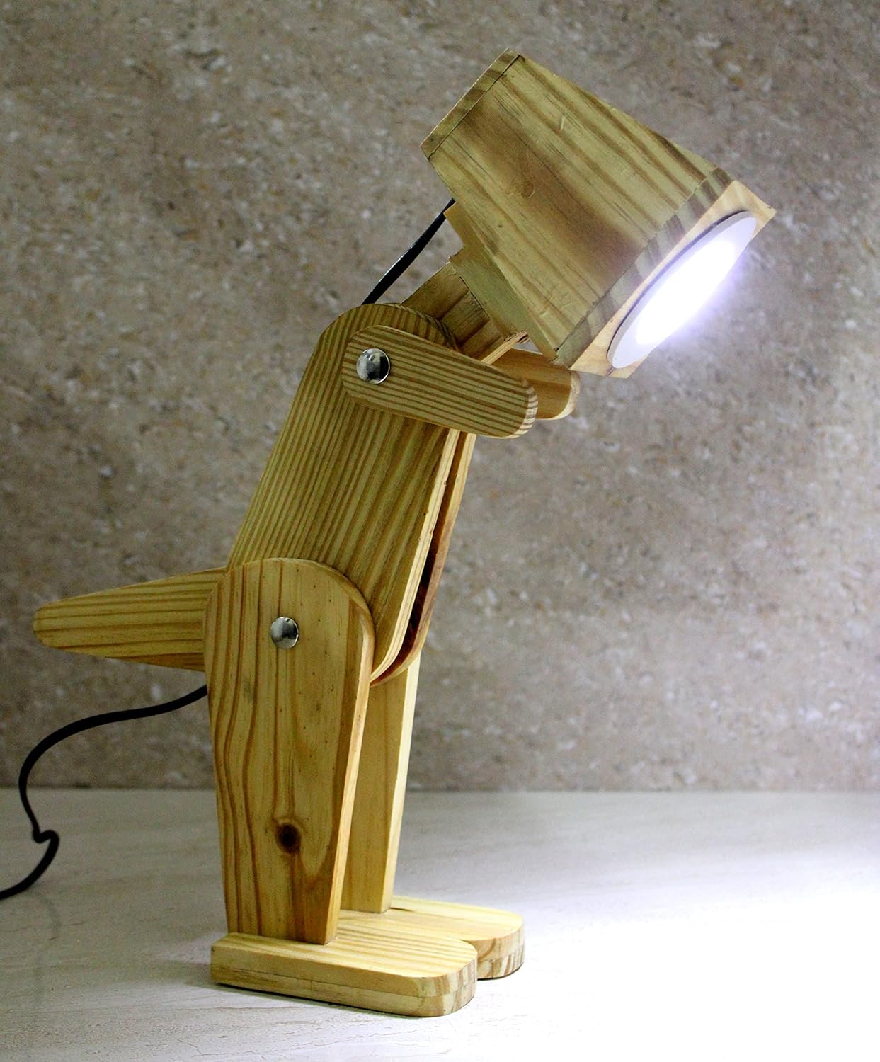 ESPLANADE Wooden Dinosaur Shape Decorative Wall Light | Bedside Lamp | Reading Light | Table Lamp | Focus Lights | Home Decor (Dinosaur)