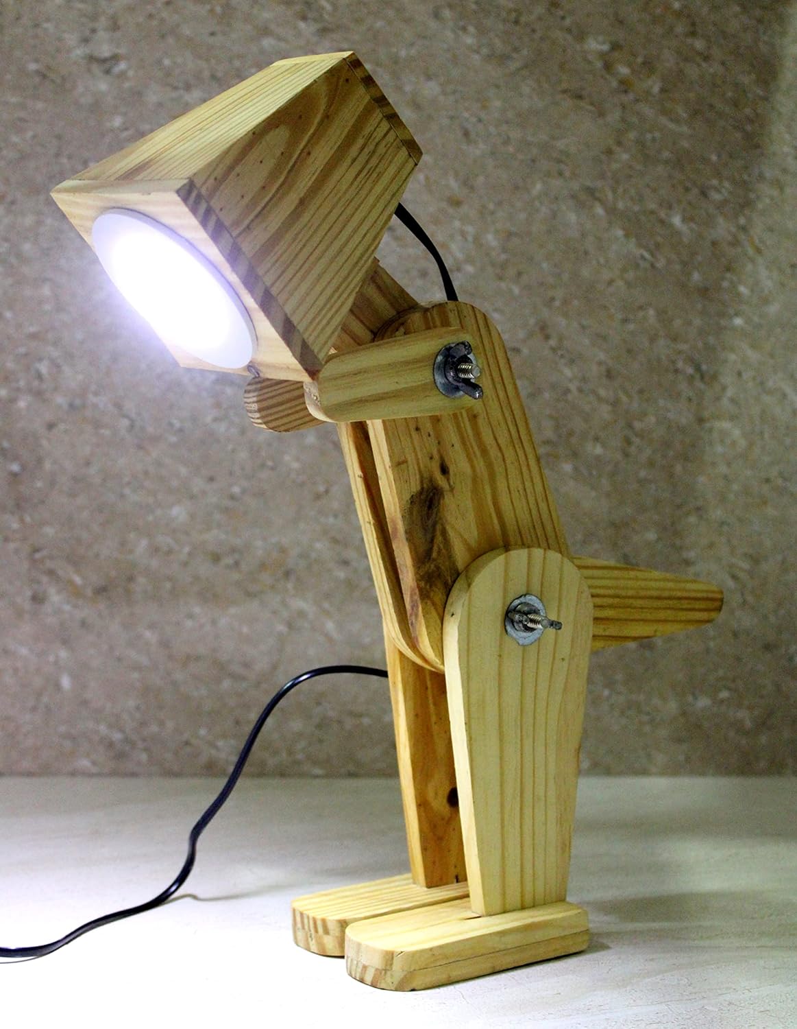 ESPLANADE Wooden Dinosaur Shape Decorative Wall Light | Bedside Lamp | Reading Light | Table Lamp | Focus Lights | Home Decor (Dinosaur)