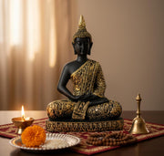 eSplanade Meditating Buddha Statue for Home Decor | Resin Sitting Buddha Showpiece for Living Room, Office Table or Desk, Shelf | Tibetan Buddhist Idol | Zen and Yoga Figurine