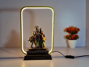 ESPLANADE Resin Radha Krishna with led Frame Murti Idol Statue Sculpture | Pooja Idols | Home Decor - 14.75" Frame Height