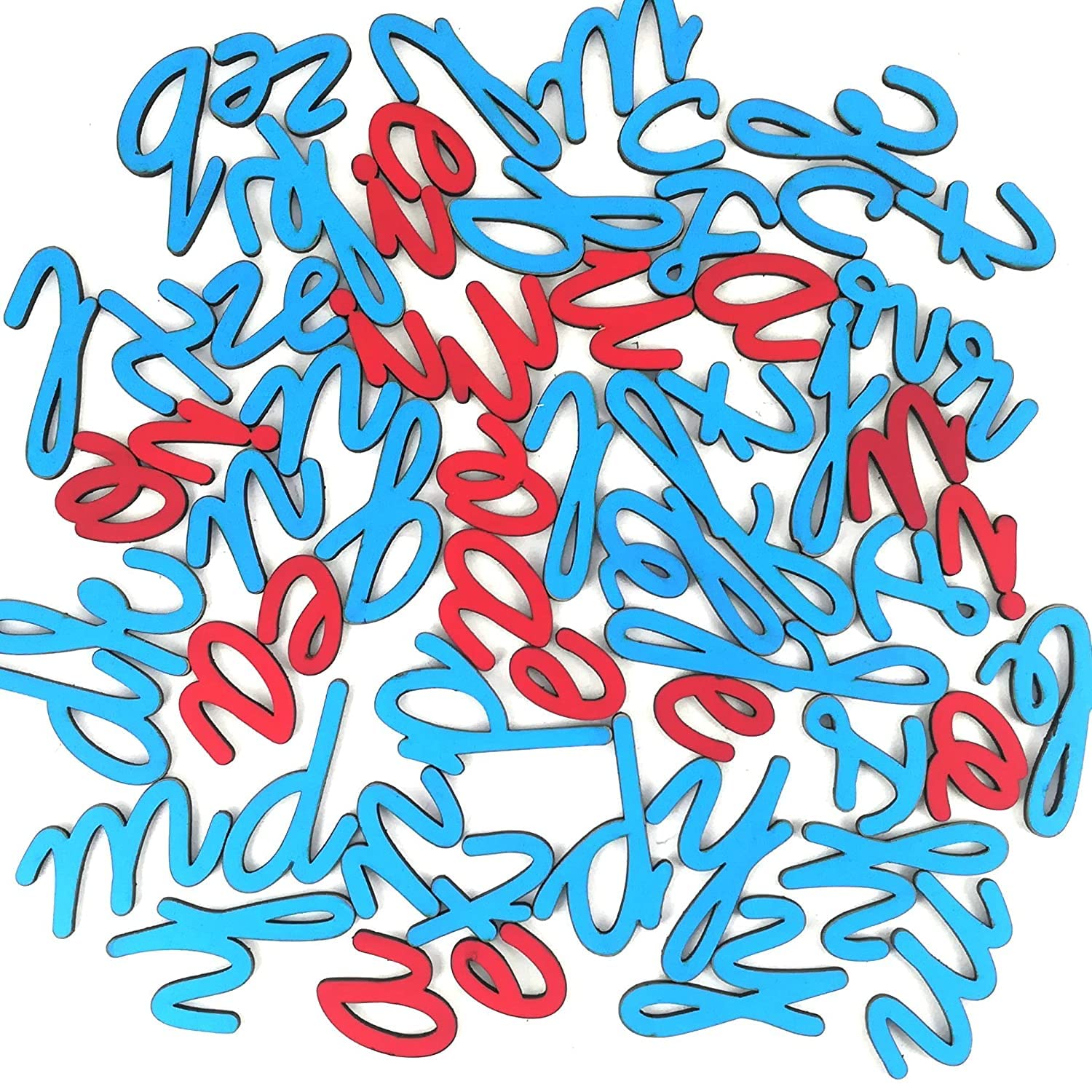 Stonkraft English Cursive Alphabets ~ 70pcs Lowercase Cutouts | Ages 4+ (Magnetic)