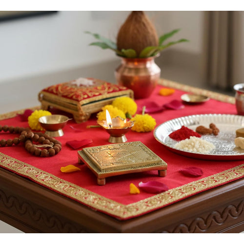 eSplanade Brass Pooja Mandir Chowki God's Stool - Puja Articles - 2.6