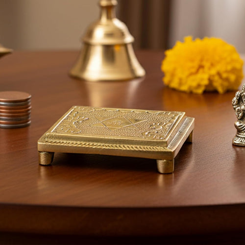 eSplanade Brass Pooja Mandir Chowki God's Stool - Puja Articles - 2.6