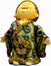 eSplanade Baby Buddha Statue for Home Decor | Little Happy Buddha for Office Table Desk, Shelf | Small Laughing Buddha Doll | Feng Shui | Resin Idol & Figurine | House Warming Gifts, 7 Inches