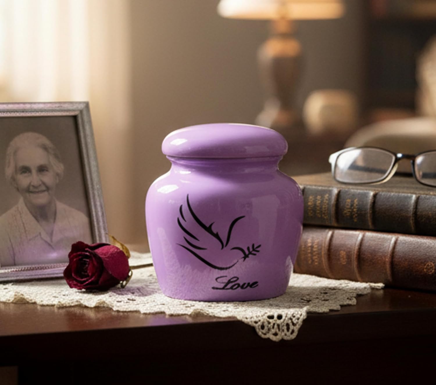 eSplanade Metal Mini Cremation Urn Keepsake Memorial Jar Pot Container | Small Urn for Funeral Ashes Burial | Printed Metal Keepsake