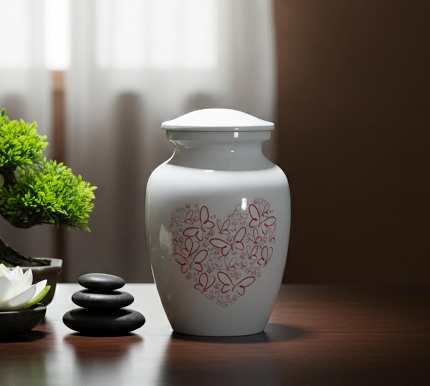 eSplanade Brass Cremation Urn Memorial Jar Pot Container | Medium Size Urn for Funeral Ashes Burial | Engraved Metal Urn | Multicolor- 6" Inches