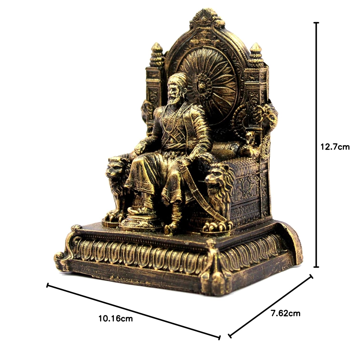 eSplanade Resin Chhatrapati Shivaji Maharaj Statue Idol Sculpture Showpiece Figurine Murti - Golden - 5" Inches