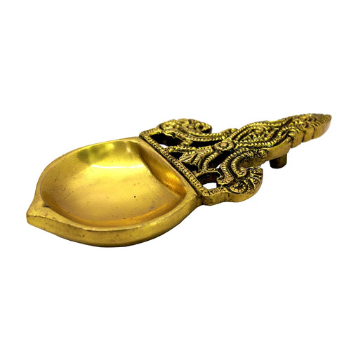 eSplanade - Brass Diya to burn Dhoop Kapoor | Oil Lamp | Deepam | Deepak | Kuthu Vilakku | Pooja Articles | 5.75