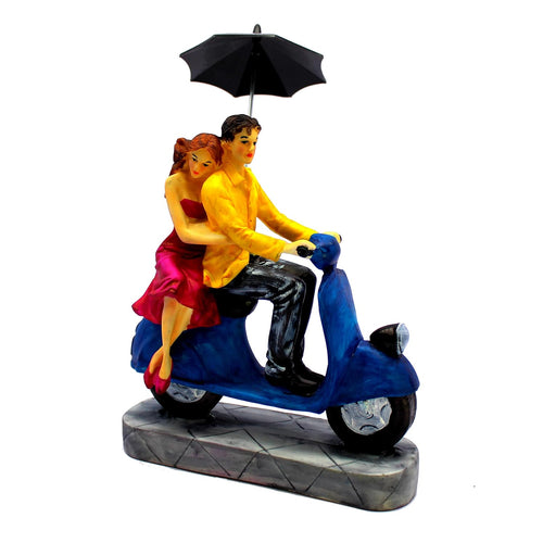 ESPLANADE Resin Scooter Love Couple Showpiece Statue Sculpture Figurine - Home Decor - 9