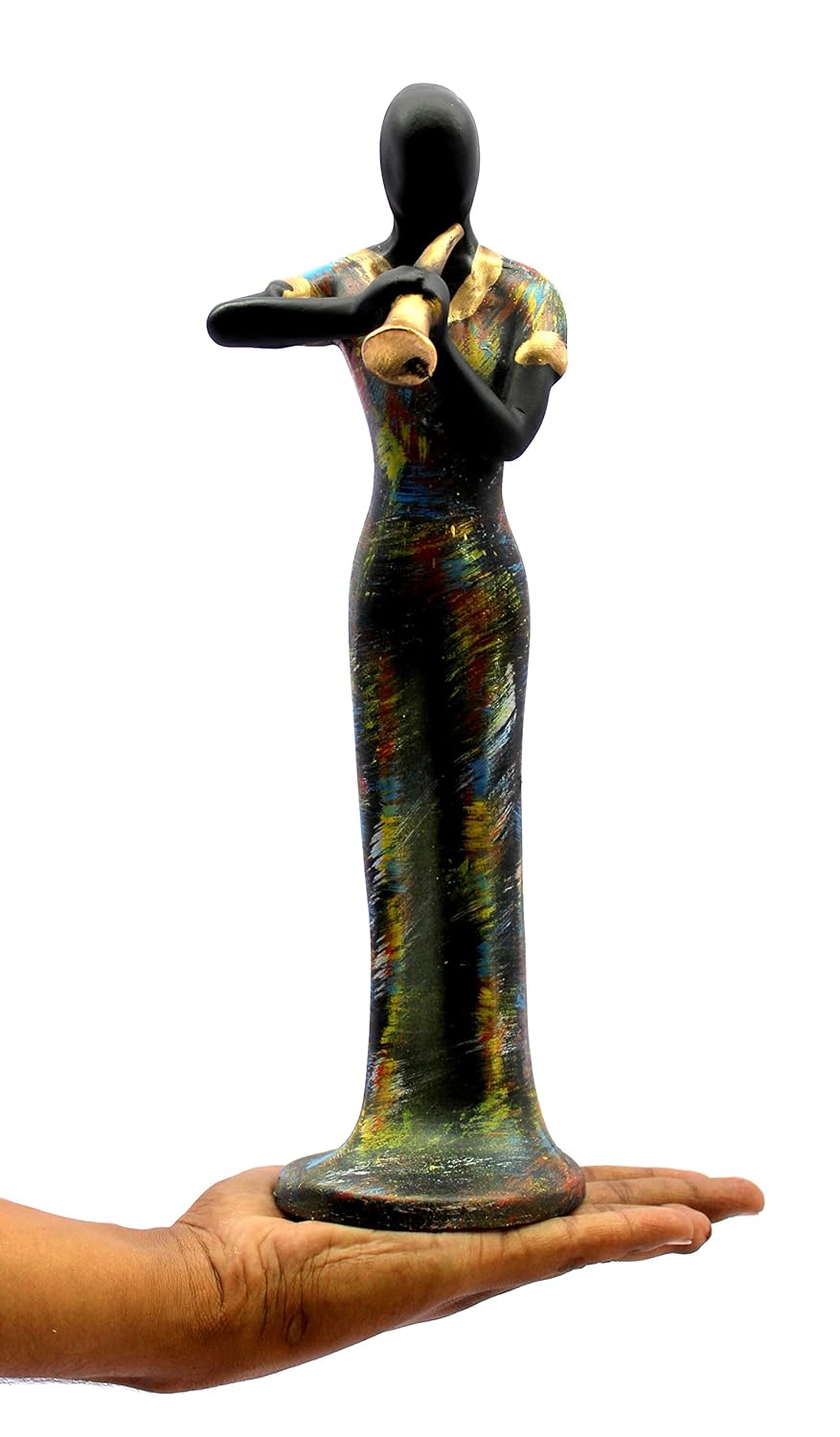 ESPLANADE 4 Musical Ladies Showpiece Statue Sculpture Figurine - Set of 4 | Home Decor | Resin - Multicolour - 13" Inches