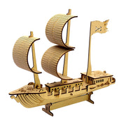 StonKraft 3D Wooden Puzzle Ship – DIY Construction Toy & Modeling Kit | 95-Piece MDF Pirate | Build Your Own Ship | Educational & Brain Teaser Puzzle for Kids & Adults