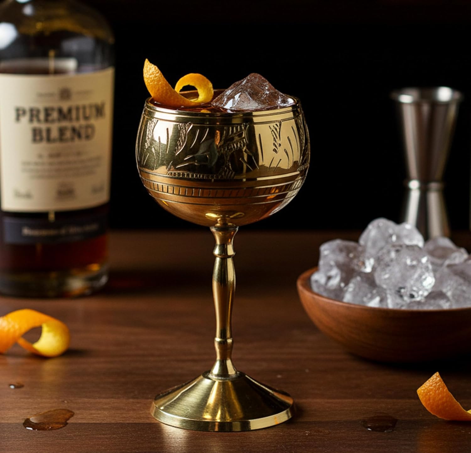 ESPLANADE Brass Chalice Goblet Shot Glasses Wine Coupes Glasses - 4.5" Inches Height