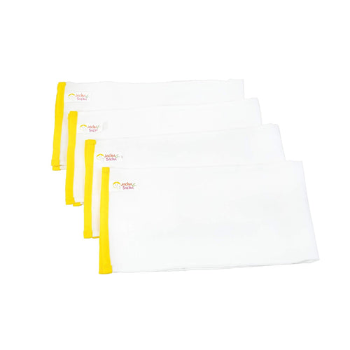 JnB Jacha & Bacha Pure Soft Cotton Dhoti Burp Cloth for Babies - Set of 4 (Yellow)
