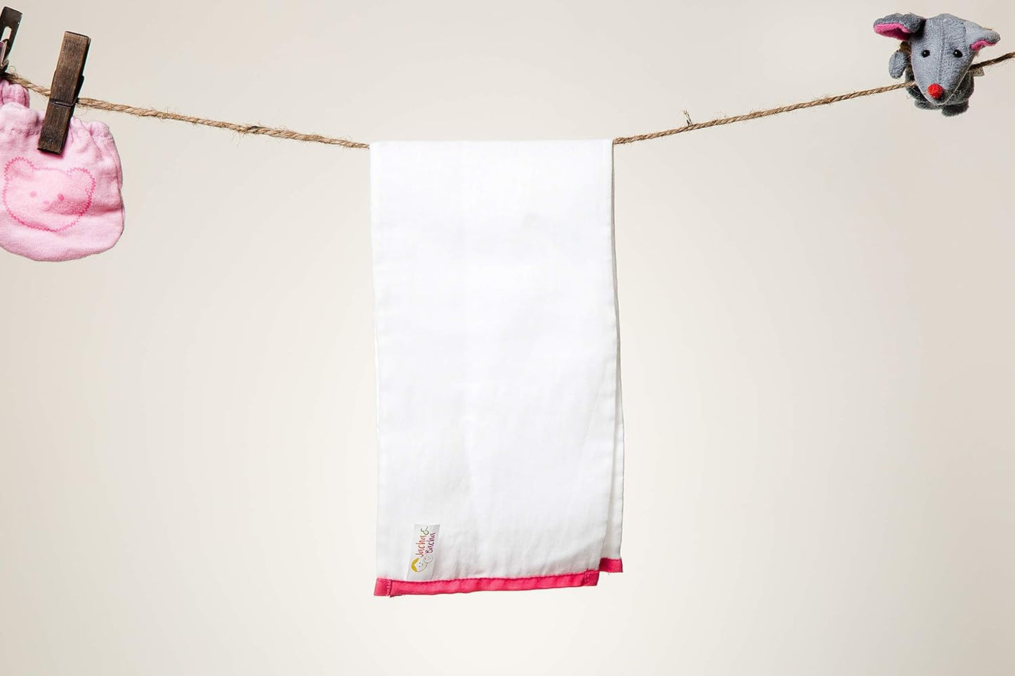 JnB Jacha & Bacha Pure Soft Cotton Dhoti Burp Cloth for Babies - Set of 4 (Pink)