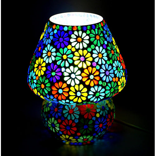 ESPLANADE Glass Decorative Table Lamp | Bedside Lamp | Reading Light | Christmas Lights | Home Decor - Multicolour - 9.75