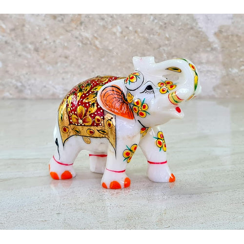 ESPLANADE Marble Elephant Sculpture Showpiece Figurines - Home Decor