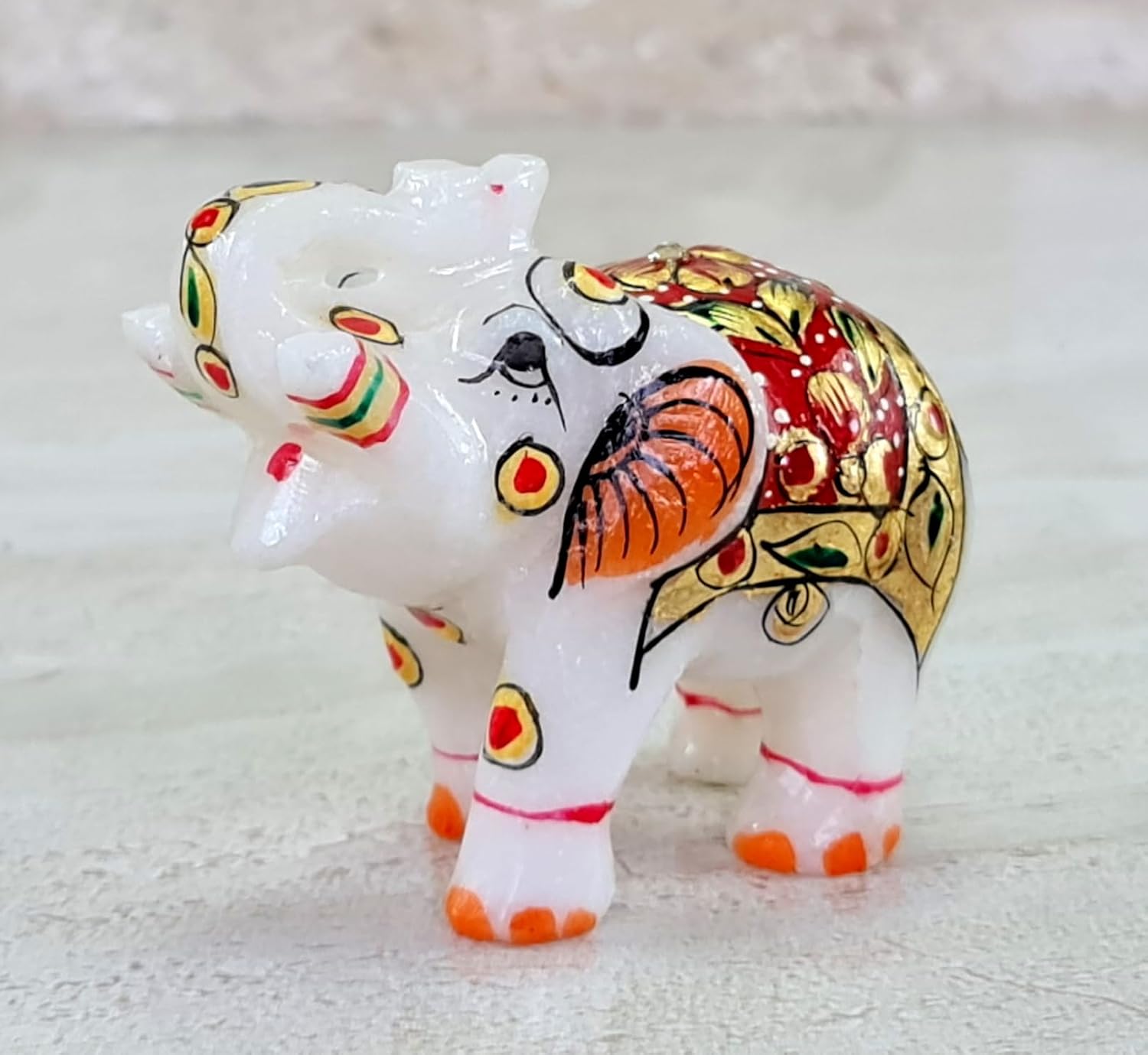 ESPLANADE Marble Elephant Sculpture Showpiece Figurines - Home Decor