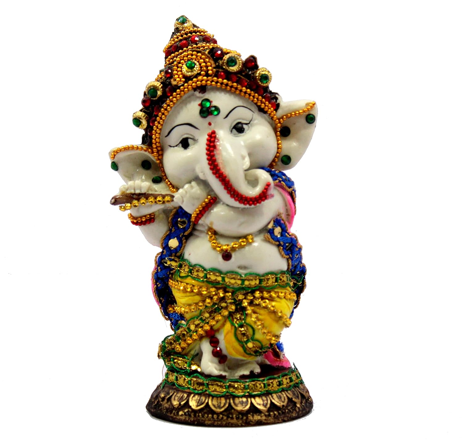 ESPLANADE Resin Ganesh Ganesha Ganpati Murti Idol Statue Sculpture - 6 inches | Pooja Idols | Home Decor