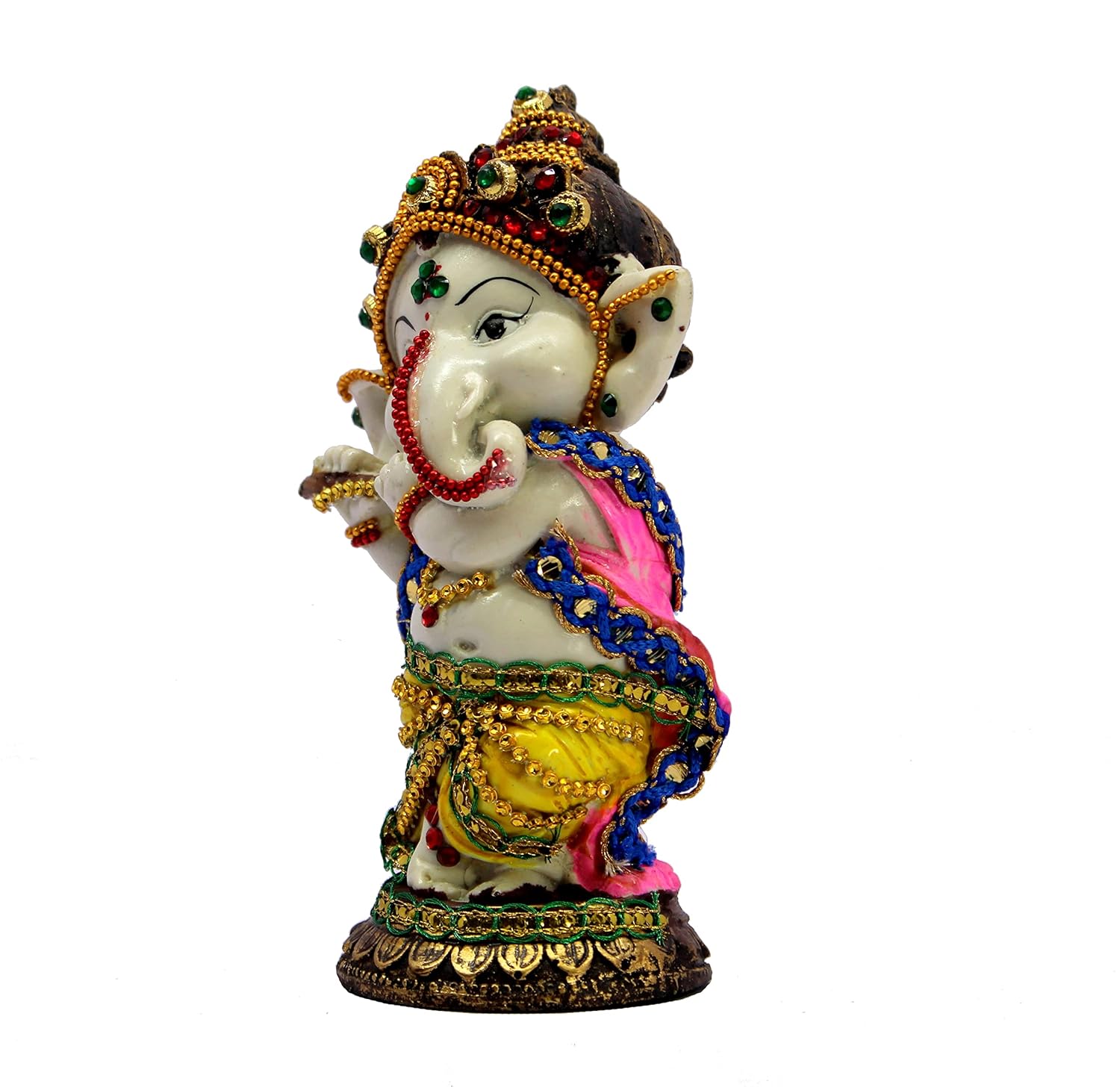 ESPLANADE Resin Ganesh Ganesha Ganpati Murti Idol Statue Sculpture - 6 inches | Pooja Idols | Home Decor