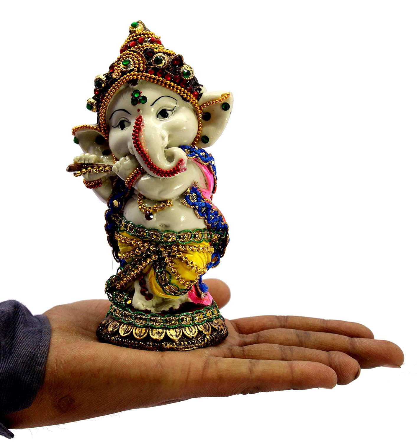 ESPLANADE Resin Ganesh Ganesha Ganpati Murti Idol Statue Sculpture - 6 inches | Pooja Idols | Home Decor