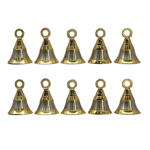 eSplanade Brass Pooja Mandir and Decorative Bells | Pack of 10 | 2