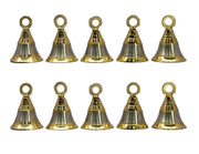 eSplanade Brass Pooja Mandir and Decorative Bells | Pack of 10 | 2" Inches - Golden & Silver