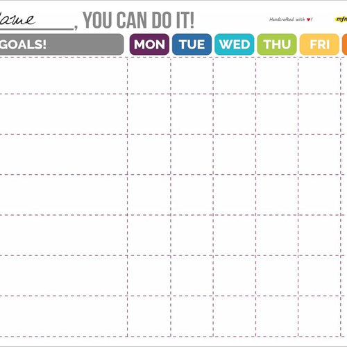 MFM Toys XOXOMags Magnetic Planner for Fridge - Rewriteable (Goal Tracker)