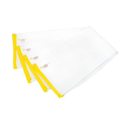 JnB Jacha & Bacha Pure Soft Cotton Dhoti Burp Cloth for Babies - Set of 4 (Yellow)