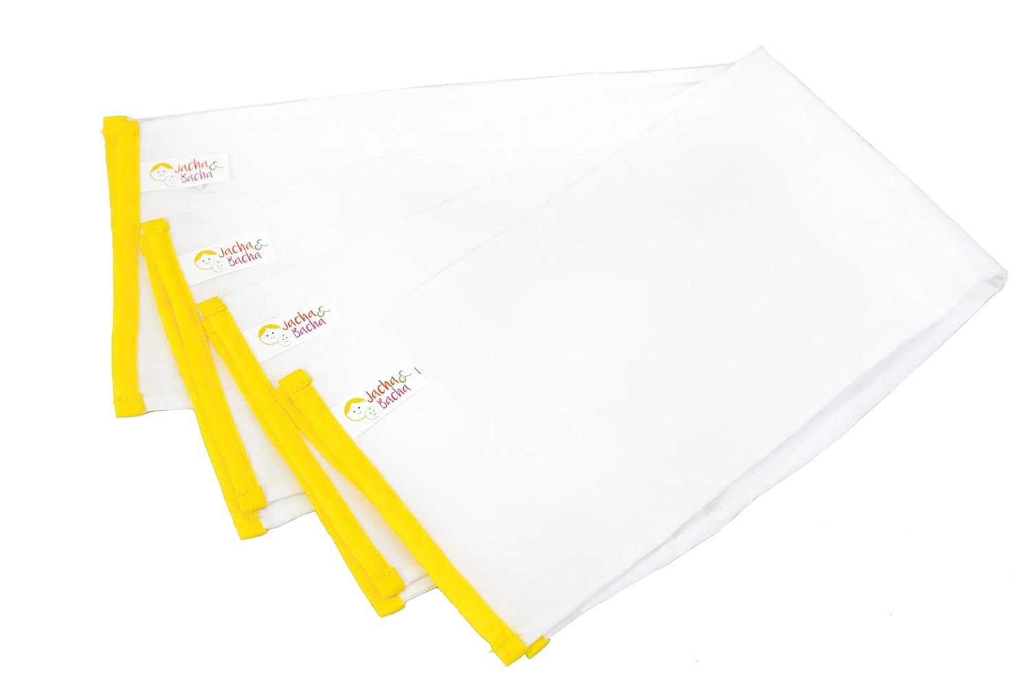 JnB Jacha & Bacha Pure Soft Cotton Dhoti Burp Cloth for Babies - Set of 4 (Yellow)