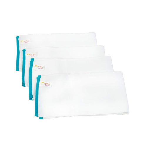 JnB Jacha & Bacha Pure Soft Cotton Dhoti Burp Cloth for Babies - Set of 4 (Blue)