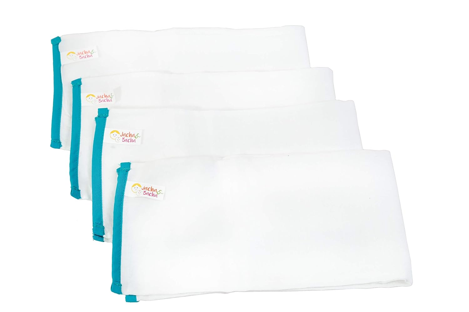 JnB Jacha & Bacha Pure Soft Cotton Dhoti Burp Cloth for Babies - Set of 4 (Blue)