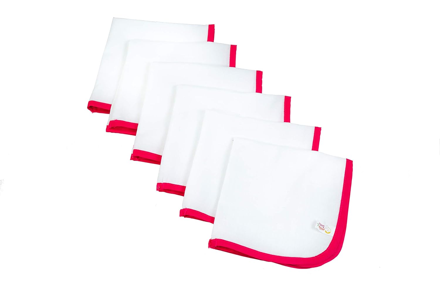 JnB Jacha & Bacha Pure Soft Cotton Dhoti Napkins for Babies/Kids Set of 6 Napkins-Yellow (Pink)