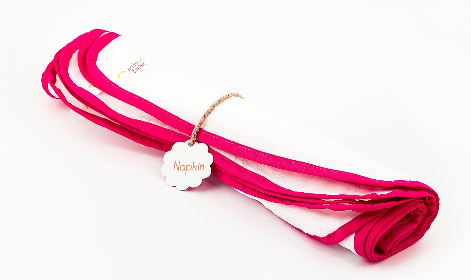 JnB Jacha & Bacha Pure Soft Cotton Dhoti Napkins for Babies/Kids Set of 6 Napkins-Yellow (Pink)