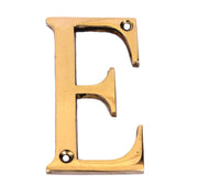 eSplanade - Brass House Hotel Door Name Alphabets - Wall Door Plaque Letter Alphabet - 3" Inches - Golden ("E" Alphabet)